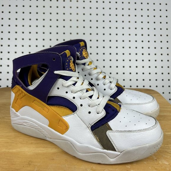 Nike Air Flight Huarache Lakers White Purple Gold  705005-101 High Men\'s Size‎ 9 main image 6